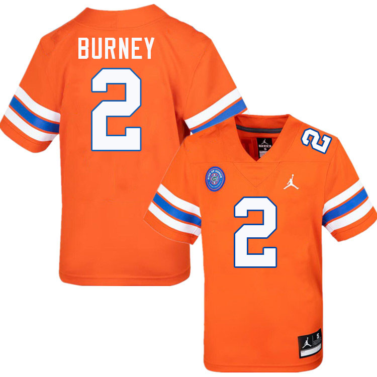 Amari Burney Florida Jersey,Florida Gators #2 Amari Burney Jersey Youth Uniforms-Throwback Orange